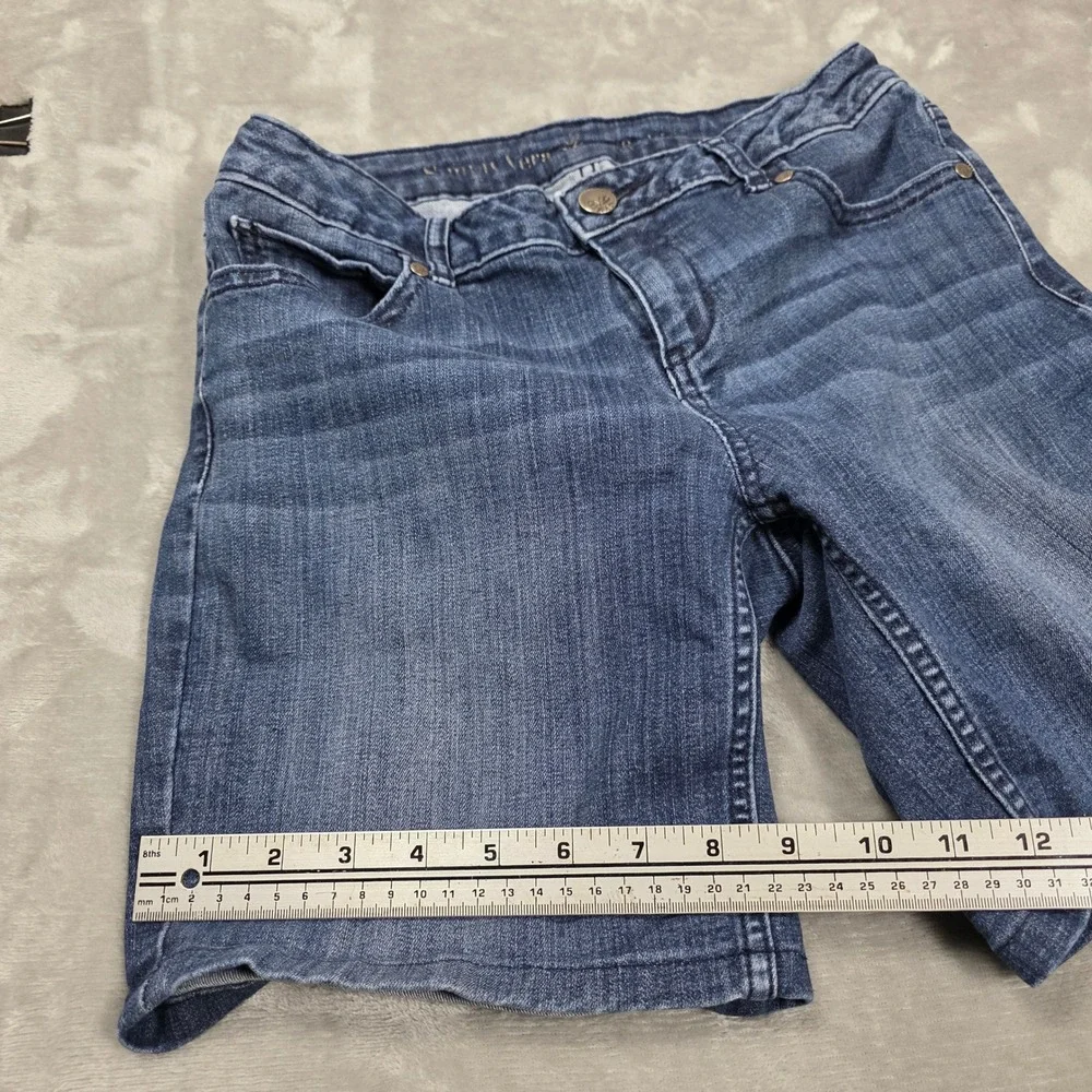 Simply Vera Vera Wang‎ Blue Medium Wash Long Denim Shorts Sz 2 Mid Thigh